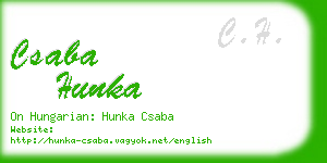 csaba hunka business card